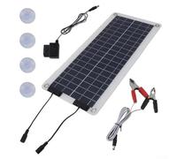 babominimer Lot de 20 chargeurs de panneau solaire 30 W pour voiture 12 V-24 V avec double sortie, charge étanche pour camping-car, bateau et moto, cellule solaire polycristalline de qualité A