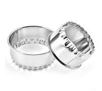babominimer Lot de 3 emporte-pièces en acier inoxydable à bords froissés pour pâtisserie et biscuits en plusieurs tailles, emballage rond pour raviolis et outils de façonnage de scone pour la