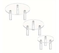 babominimer Lot de 3 présentoirs ronds en acrylique transparent pour cosmétiques, parfums, bijoux, couvre-chefs, solides et décoratifs, plusieurs tailles, pieds stables, pour la maison, les espaces de