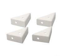babominimer Lot de 4 équerres d'angle robustes en fer à angle droit 38 x 19 mm avec matériau de 1,5 mm d'épaisseur pour meubles en bois et renfort triangulaire en noir et blanc