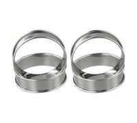 babominimer Lot de 4 moules à muffins ronds en acier inoxydable pour muffins anglais, cookies, tartes, hamburgers et œufs au plat, 8,5 cm