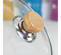 babominimer Lot de 4 poignées de rechange pour couvercle de casserole en bois avec base en acier inoxydable pour casserole et poêle à frire, résistant à la chaleur et facile à installer