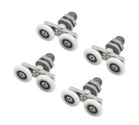 babominimer Lot de 4 roulettes coulissantes doubles pour porte de douche en alliage d'aluminium et nylon - 19/23/25/27 mm de diamètre - Faible bruit - Pour quart de cercle droit incurvé - 25 mm
