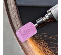babominimer Lot de 5 cylindres de pierres abrasives montées sur tige de 6 mm pour outils rotatifs, pierres à meuler en corindon chromé pour le polissage du métal, du bois et du jade, la finition du