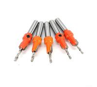 babominimer Lot de 5 forets coniques à tige hexagonale pour le travail du bois, chanfrein et perçage de trous de vis, corps en acier au carbone 45# à changement rapide avec tête de lame en alliage YG8