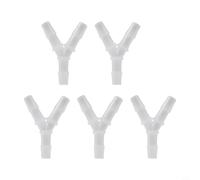 babominimer Lot de 5 raccords cannelés en forme de Y pour irrigation goutte-à-goutte, jardin et aquariums - Ensemble de 5 pièces en plastique pour tuyau d'air et d'eau (T en Y 9,5 mm)