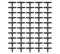 babominimer Lot de 50 raccords d'irrigation barbelés de 4 mm pour systèmes d'arrosage de jardin, connecteurs d'irrigation goutte à goutte à basse pression avec croix, T et droit (double cannelure de 4