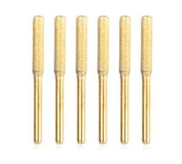 babominimer Lot de 6 pierres à aiguiser pour tronçonneuse avec tige de 3 mm, pierres revêtues d'émeri de 4 mm/4,8 mm/5,5 mm pour aiguiseur électrique, dents de scie (4 mm)