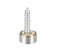 babominimer Lot de 8 vis miroir décoratives en acier inoxydable 16/19/22/25/30 mm avec finition brossée pour fixation de meubles en verre ou en bois, clous de fixation de miroir et couvercle (16 mm)