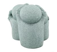 babominimer Lot de trois singes de la sagesse en grès vert pour décoration de jardin et de maison, ne vois pas le mal, ne rien entendre et ne pas entendre le mal zen spirituel (B)