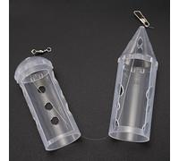 babominimer Mangeoires à capuchon transparent pour pêche à la carpe, cadre fendu, mangeoire en plastique pour asticots, pellets, roulettes, vers de chanvre, plusieurs tailles de 5 g à 15,5 g (34 x 94