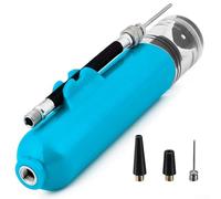 babominimer Mini gonfleur portable à double action avec tuyau flexible et aiguilles pour basket-ball, football, volley-ball, rugby et autres ballons de sport (bleu)