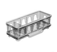 babominimer Panier de rangement pour évier de cuisine avec plateau d'égouttement amovible et séparateur, porte-éponge pour éponges, brosses et torchons, gain de place (noir)