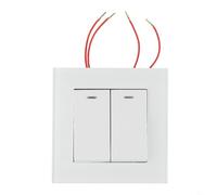 babominimer Panneau en verre trempé de 208,3 cm, interrupteur double voie 82 x 82 mm avec indicateur lumineux, convient pour les chambres à coucher (blanc)