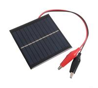 babominimer Panneau solaire polycristallin étanche 1 W 5,5 V avec clips pour le chargement en plein air, les lampes solaires de jardin, rue, panneaux publicitaires et petits