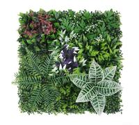 babominimer Panneaux d'herbe verte artificielle 50 x 50 cm - Tapis carré en plastique pour décoration murale - Plante, maison, hôtel, salon, café - Clôture d'intimité - Imitation haie verte (style 1)