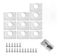 babominimer Plaque de réparation de charnière d'armoire en acier inoxydable pour renforcer les portes et les panneaux latéraux - 90 x 50 mm Support de renfort de charnière avec vis de montage, (10pc-A
