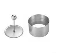 babominimer Plat froid rond en acier inoxydable avec planche à pousser pour la fabrication créative de salades, gâteaux et desserts, outil de cuisine en métal antirouille de qualité alimentaire pour