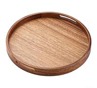 babominimer Plateau de service rectangulaire en noyer avec deux poignées lisses, plateau en bois rustique pour thé, café, pâtisseries, collations et présentation polyvalente pour la maison ou la