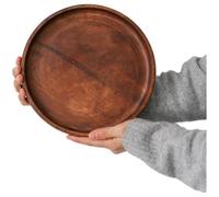 babominimer Plateau rond en bois de noyer américain avec texture naturelle et finition laquée à base de plantes, convient pour un usage quotidien (C)