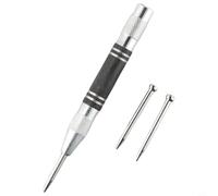 babominimer Poinçon central automatique à ressort pour outil à main réglable en acier à haute teneur en carbone avec 2 aiguilles de rechange pour un marquage précis du métal, du bois, du plastique et