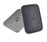 babominimer Pommeau de douche à effet pluie 300 x 210 mm à grand débit en ABS avec rotation à 360 degrés, design rectangulaire élégant, facile à installer, compatible avec bras G1/2 (gris)