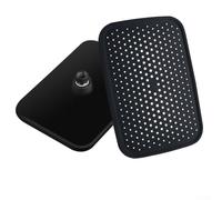 babominimer Pommeau de douche à effet pluie 300 x 210 mm à grand débit en ABS avec rotation à 360 degrés, design rectangulaire élégant, facile à installer, compatible avec bras G1/2 (noir)