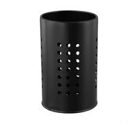 babominimer Porte-ustensiles en acier inoxydable, design aéré de ce porte-ustensiles, tube pour fourchettes, cuillères, spatule, décoration de cuisine (noir, taille S)