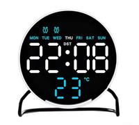 babominimer Réveil numérique avec double alarme et répétition, minuterie pour cuisiner ou étudier, luminosité réglable, deux options y compris l'utilisation de la batterie (2813 vert circulaire)