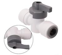 babominimer Robinet d'arrêt pour filtre à eau - Vanne d'arrêt de tube OD de 0,95 cm avec raccord rapide, robinet à boisseau sphérique en copolymère acétal PISV0412S, compatible avec ligne