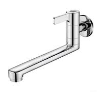 babominimer Robinet d'eau froide mural rotatif avec portée étendue pour évier de cuisine ou de balcon, construction en acier inoxydable, pour aérateur en nid d'abeille (30 cm)