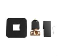babominimer Robinet mitigeur de douche encastré en laiton, support mural avec commande chaude et froide, design carré moderne, disponible en noir ou argent (noir)