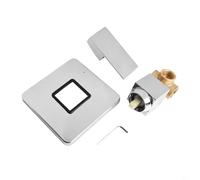 babominimer Robinet mitigeur de douche encastré en laiton, support mural avec commande chaude et froide, design carré moderne, disponible en noir ou argent (argent)