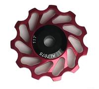 babominimer Roue de guidage de dérailleur arrière 11T - Poulie de pignon en métal compatible avec la plupart des vitesses - Compatible avec la plupart des transmissions de cyclisme de route (rouge)