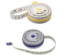 babominimer Ruban rétractable pour indice de masse corporelle IMC - 150 cm - Calculatrice de régime - Outils de mesure (bleu + jaune)