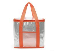 babominimer Sac isotherme extra large avec tissu Oxford et doublure en PEVA pour camping, randonnée, pique-nique, plage, voyage, stockage des aliments et des boissons, sac de glace thermique (orange
