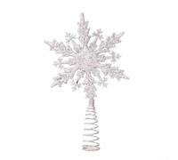 babominimer Superbe étoile à paillettes or rose pour sapin de Noël - Élégante décoration de vacances (argent)