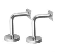 babominimer Support de main courante en acier inoxydable pour support mural d'escalier - 60 mm x 60/80/100 mm - Connecteur de rail de balai argenté (courbure 60 x 80 mm)