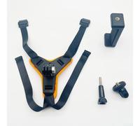 babominimer Support de menton pour caméra de casque de moto - Support de menton en ABS avec sangle pour une fixation sûre, base antidérapante résistante aux chocs et installation rapide (orange)