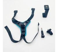 babominimer Support de menton pour caméra de casque de moto - Support de menton en ABS avec sangle pour une fixation sûre, base antidérapante antichoc et installation rapide (bleu)