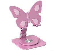 babominimer Support de téléphone réglable rose rotatif à 360° en alliage d'aluminium pour bureau, support pliable portable pour appels vidéo et streaming à la maison ou au bureau