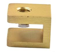 babominimer Supports d'étagère réglables en cuivre massif doré pour panneaux de verre épais avec vis et coussinets en caoutchouc sans perçage pour salle de bain (S)