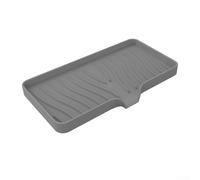 babominimer Tapis de séchage en silicone avec rebord de drainage pour vaisselle de cuisine et savon, protecteur de comptoir réutilisable, élimination efficace de l'eau pour évier (gris)