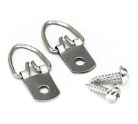 babominimer Triangle D-For Ring Lot de 50 crochets muraux en métal robuste avec vis, finition argentée de 31 mm (compatible avec bague (100 pièces)