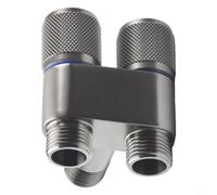 babominimer Vanne d'angle à double contrôle pour salle de bain WC bidet pulvérisateur avec interface standard G1/2 à 4 points, poignée en métal, matériau en alliage, convient pour (gris)
