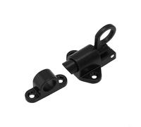 babominimer Verrou à fermeture automatique en alliage d'aluminium pour porte à ressort à anneau - Loquet de sécurité automatique pour portes battantes et intérieures, compatible avec (noir)