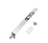 babominimer Verrou de porte coulissante dissimulé en acier inoxydable pour portes doubles avec ressort de maintien automatique, 15,2 cm/20,3 cm, encastrement antivol argenté (20,3 cm)