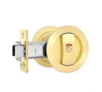 babominimer Verrou de porte de poche encastré pour portes intérieures contemporaines, loquet d'intimité en alliage de zinc doré avec indicateurs de couleur, design rond sans bords pour perçage