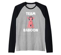 Baboons Animals Funny Little Baby Monkey Team Baboon Manche Raglan
