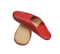 Babouche marocaines unisex Fabriqué en cuir naturel par les meilleurs artisans de Marrakech. - Rouge - rouge, 37 EU EU